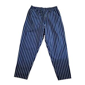 COOKMAN Professional Navy Blue Pinstripe Chef Pants Kitchen Wear Men's Sz 3XL